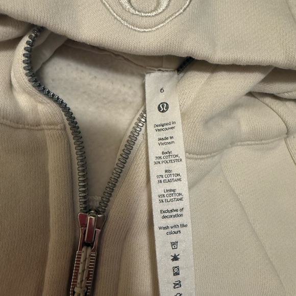 Lululemon Athletica scuba full zip cropped ( bone) - Picture 2 of 6
